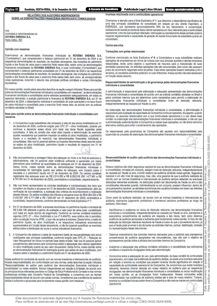 BALANÇO ROVEMA S.A PAG