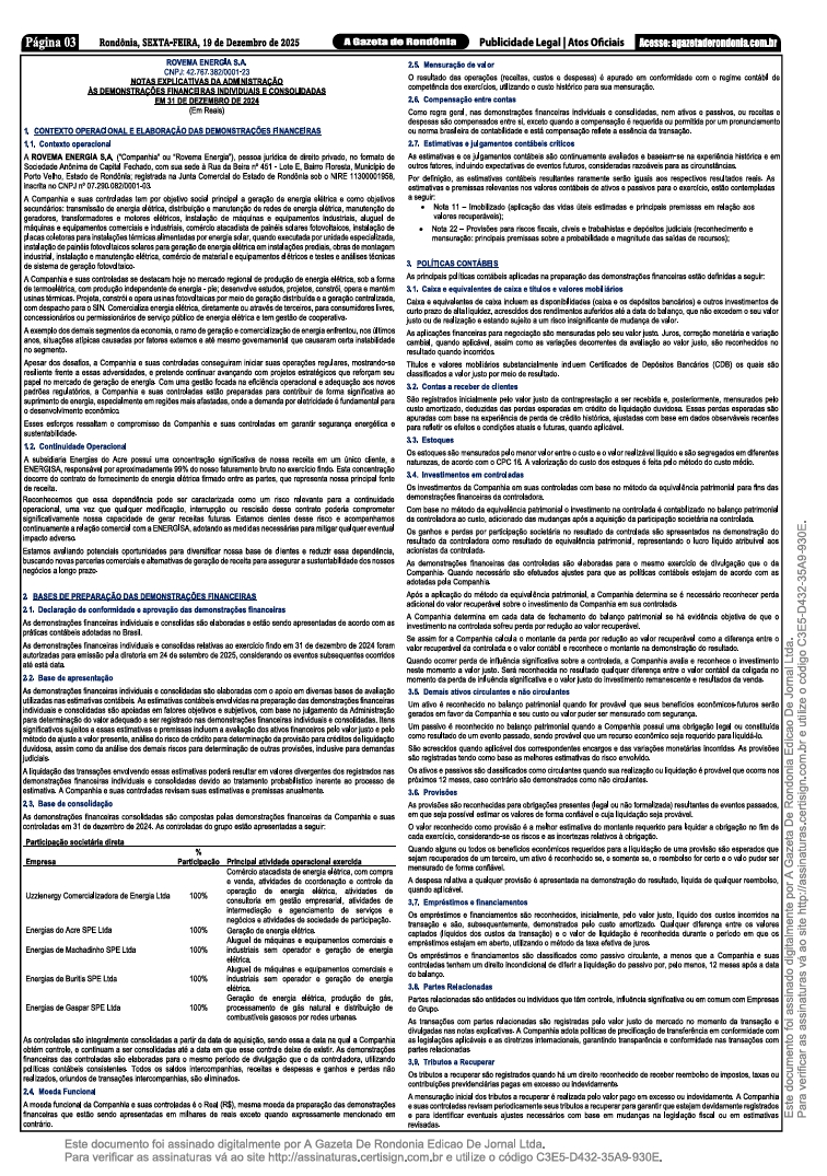 BALANÇO ROVEMAS S.A PAG